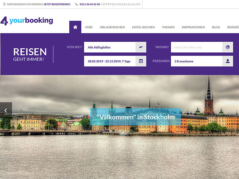 Ab sofort sind keine Reisen mehr bei 4yourbooking möglich. Screenshot: ta
