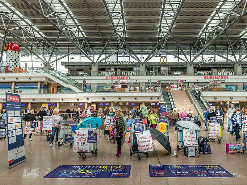 Auch am Airport in Hamburg wurde demonstriert. Foto: Christian-M. v. Schröder/CVS Foto Hamburg