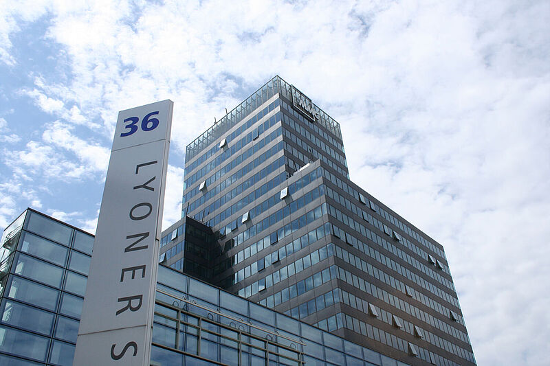 Nah am Flughafen – und verärgert über Lufthansa: Die LCC-Zentrale befindet sich im Frankfurter Büroviertel Niederrad. Foto: mg