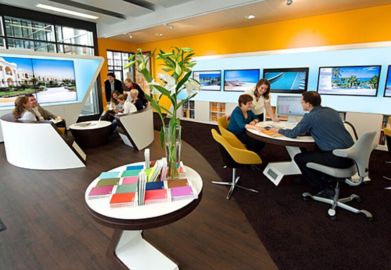 So sieht aus Sicht der TVG das Reisebüro der Zukunft aus: Blick in die Münchner Sonnenklar-TV-Filiale