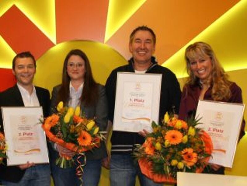 Gewinner der Goldenen Palme 2011: Egon Dullinger (Reisebüro Dullinger), Kim Behm und Christian Helbling (Suntour TV) und Tanja Kaun (Reisebüro Tanja Kaun). Foto: TVG