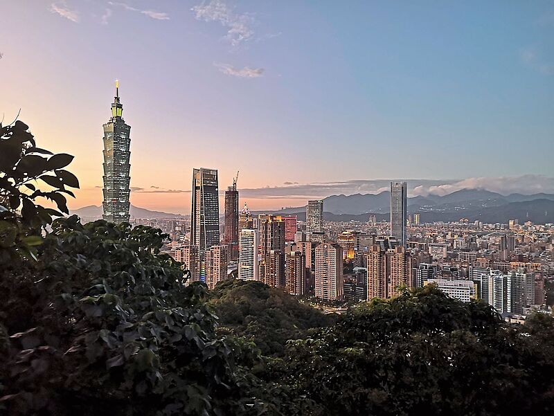 Blick auf Taipeh vom Elephant Hill