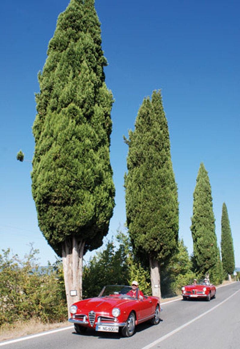 Die Toskana im Cabrio zu entdecken ist besonders reizvoll, ...