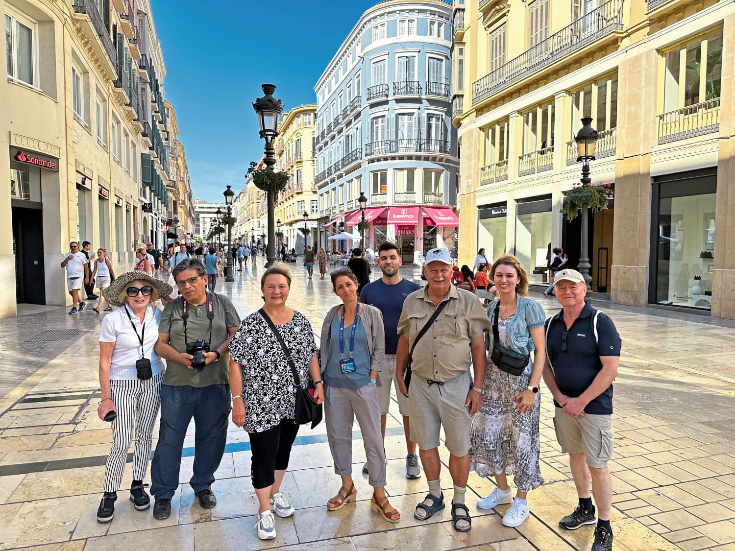 Ein Teil der Gruppe auf der Prachtstraße Marques de Larios in Malaga