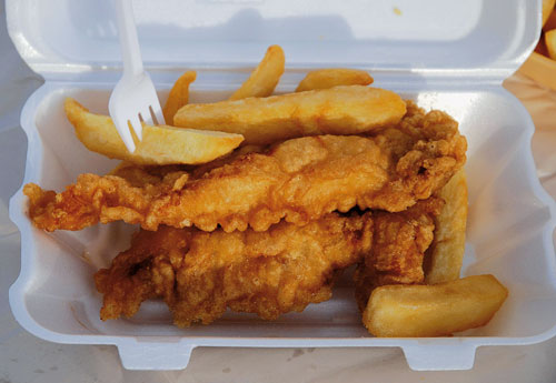 Schmecken die Fish & Chips, bleibt die Küche im Camper kalt. Fotos: ar