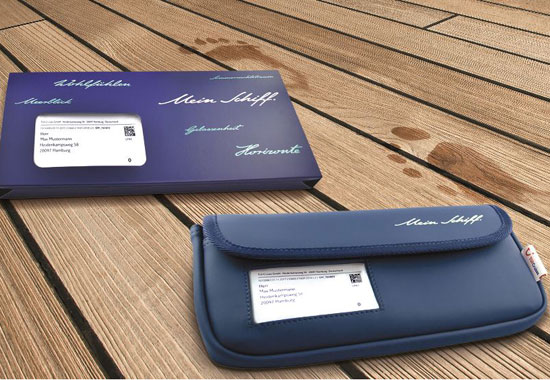 Für Reisen ab Februar erhalten Kunden von TUI Cruises ihre Unterlagen in neuen Ticket-Taschen