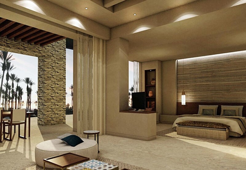 So sollen die Zimmer im neuen Anantara Tozeur Resort in Tunesien aussehen
