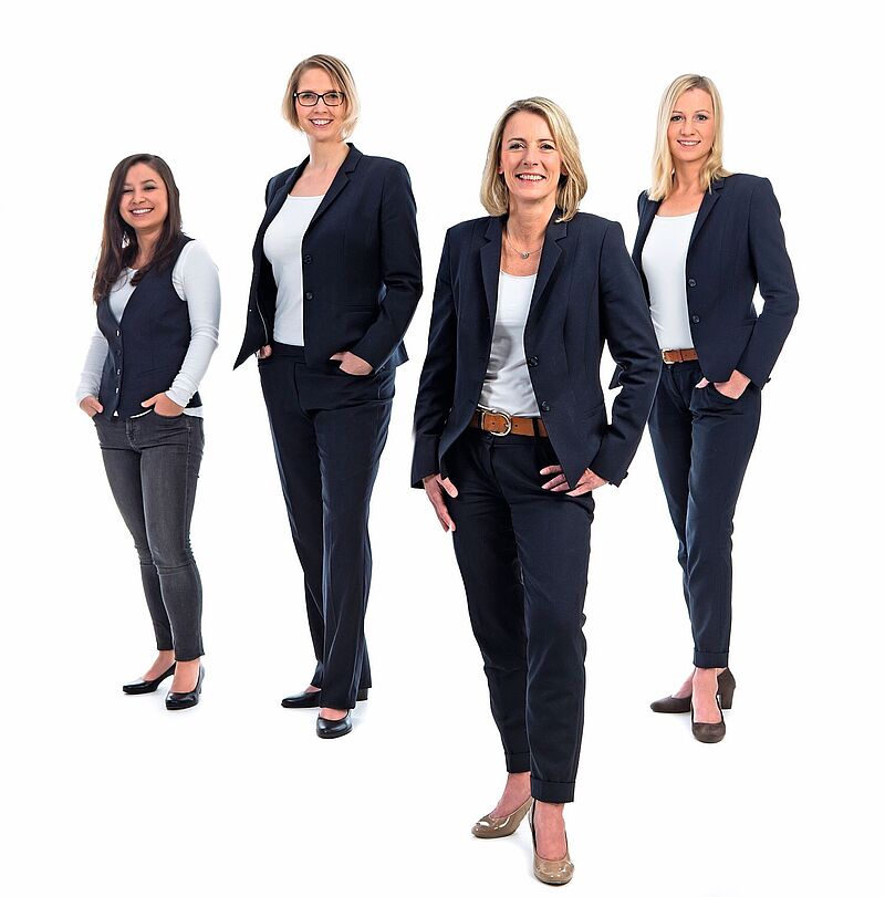 Die Köpfe hinter dem erfolgreichen Insta-Reel (von links): Robia Usmanov, Birgit Stührenberg, Susanne Hemme-Setzer und Claudia Dombrowski