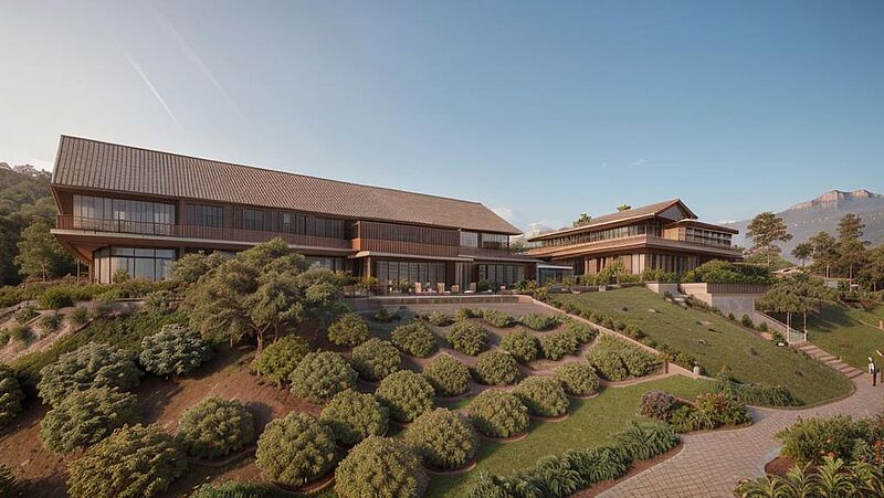 Hotel in den Himalaya-Ausläufern