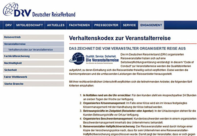 Informationen zum Code of Conduct befinden sich auf der DRV-Website unter dem Stichwort „Engagement“