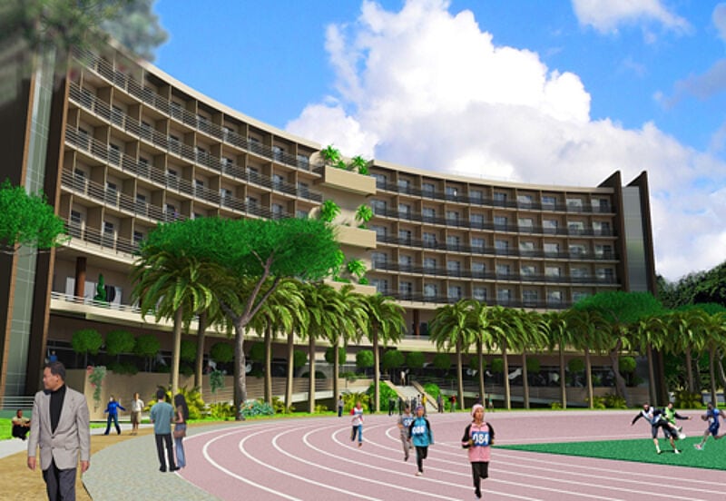 Ab März 2015 sollen echte Menschen über diese Tartanbahn in der Gloria Sports Arena in Belek laufen