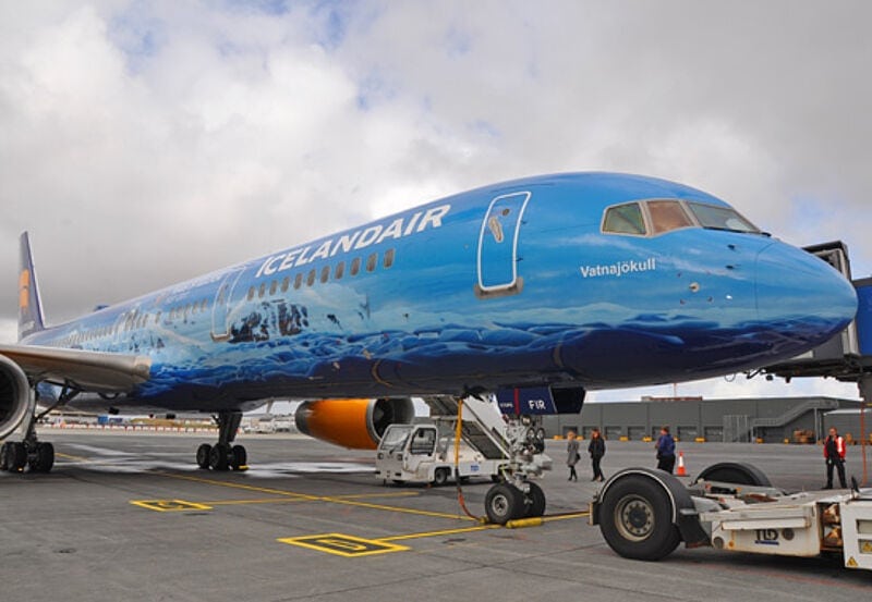 Der Design-Flieger Vatnajökull ist gelegentlich auch auf den Deutschland-Strecken des Island-Carriers im Einsatz