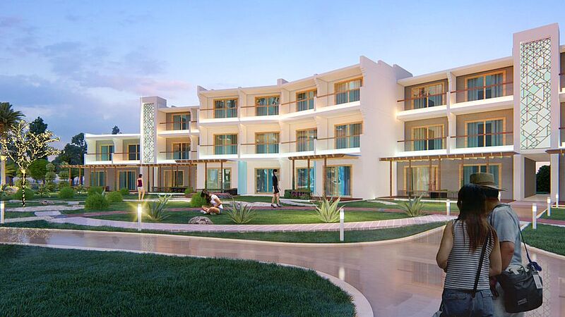 So soll das Amarina Abu Soma Resort & Aquapark aussehen, wenn es im August seine Türen öffnet