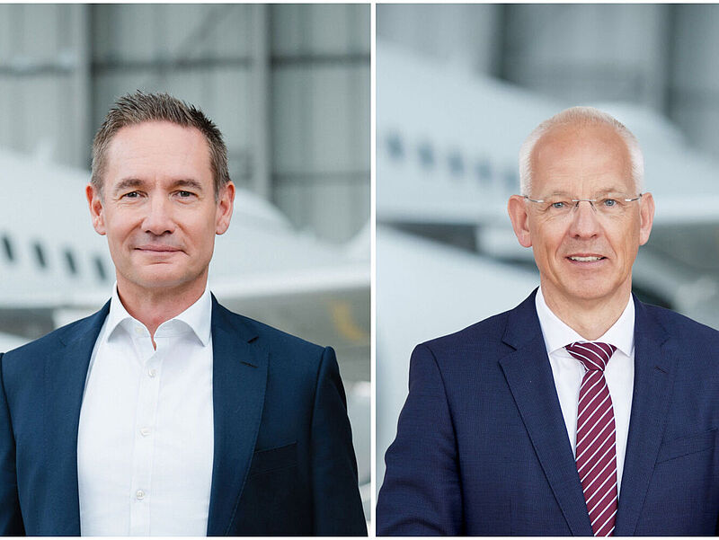 Porträtbilder der Lufthansa-Manager Jens Ritter und Klaus Froese