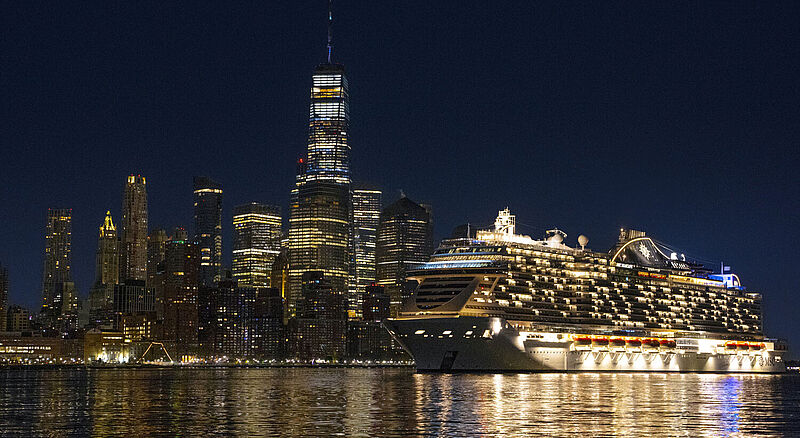 Die MSC Seascape bei ihrer Ankunft in New York