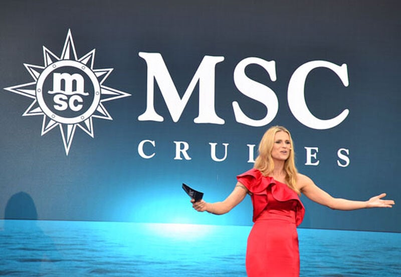 Michelle Hunziker eröffnete das Tauf-Event der MSC Seaside