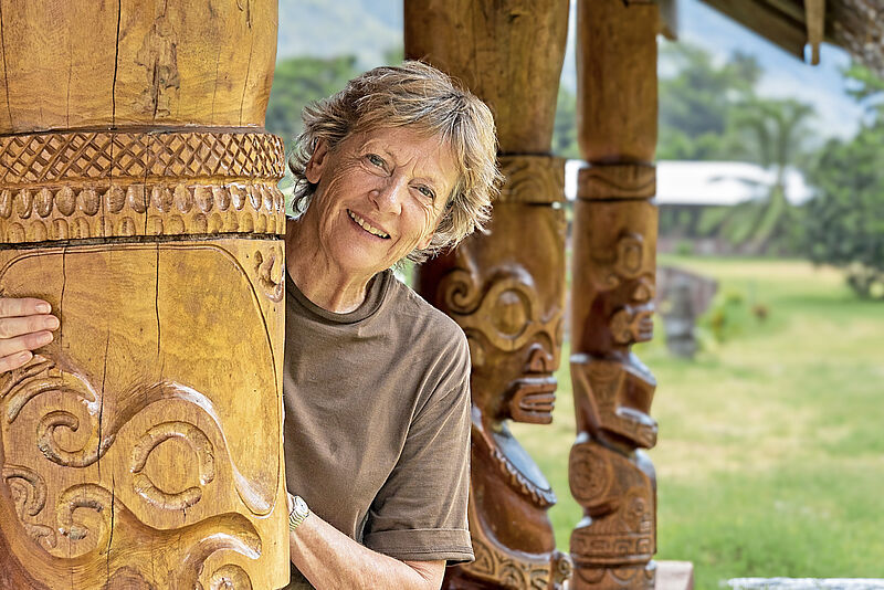 Gabriele Reminder-Schray auf der Marquesas-Insel Nuku Hiva