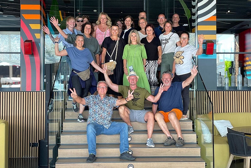 Die Teilnehmer des Famtrips von Meinpep und Universal Beach Hotels auf Mallorca. Foto: Meinpep