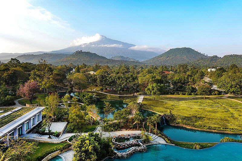 Vom Gran Melia Arusha kann man auf den Mount Meru schauen