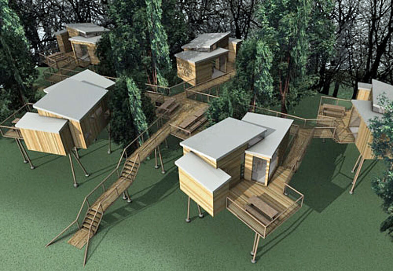 170 Betten sollen die Baumhäuser des Naturerlebnisparks Panarbora bieten