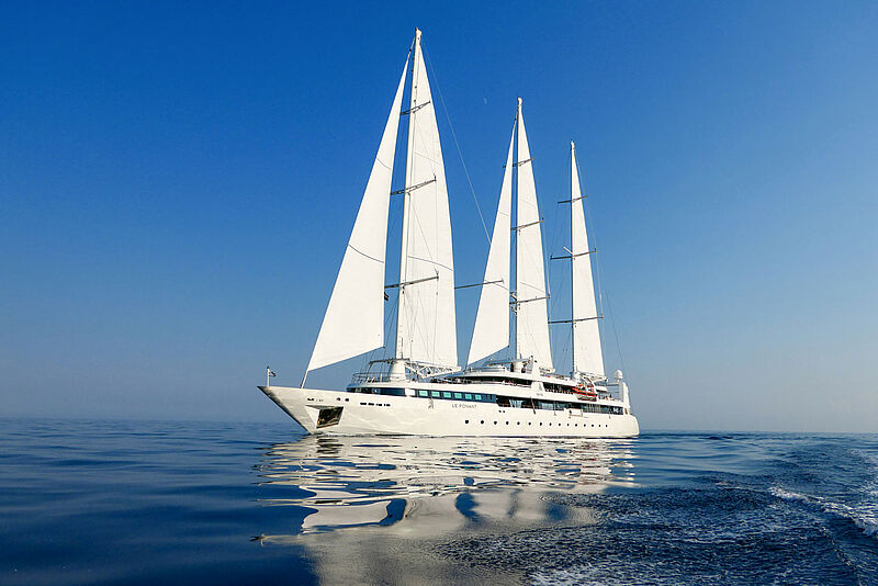 Segelyacht Le Ponant auf dem Meer
