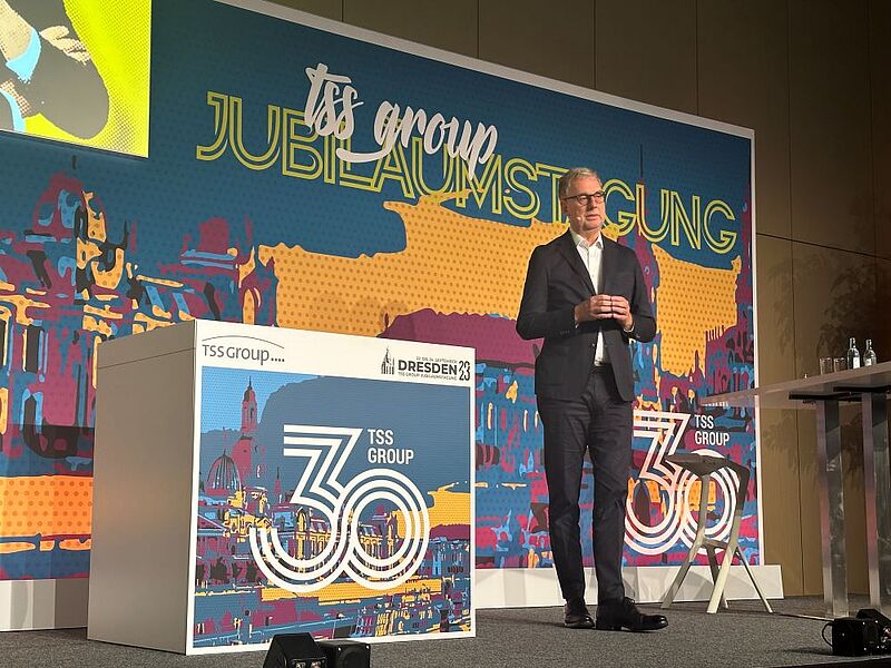 DRV-Präsident Norbert Fiebig am Wochenende auf der Bühne der Jahrestagung der Reisebüro-Kooperation TSS