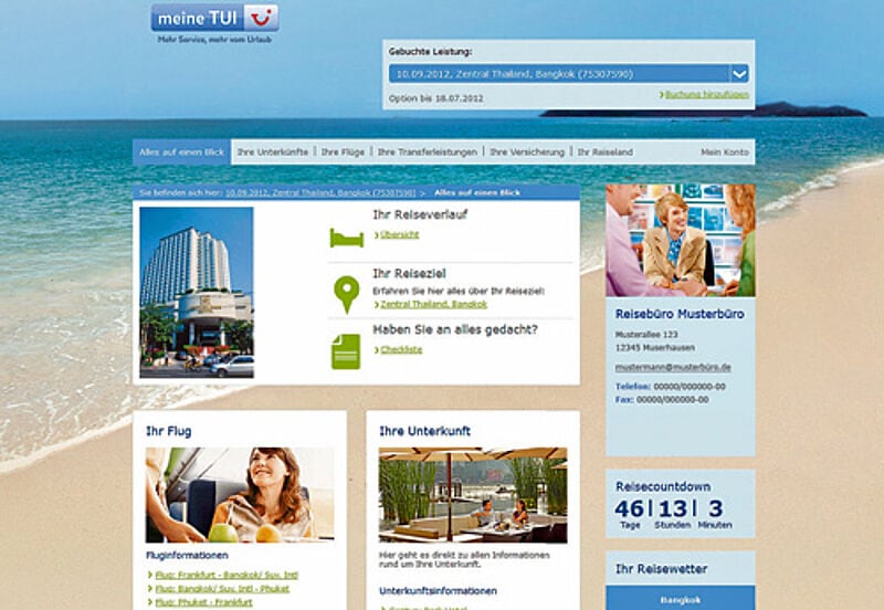 Bei TUI bekommt künftig jeder Buchungsvorgang eine eigene Info-Website. Voraussetzung ist, dass die Reisebüros mitspielen