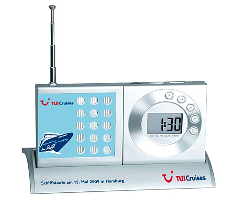 So sieht das Taufradio von TUI Cruises aus, das 40 Reisebüros gewonnen haben.