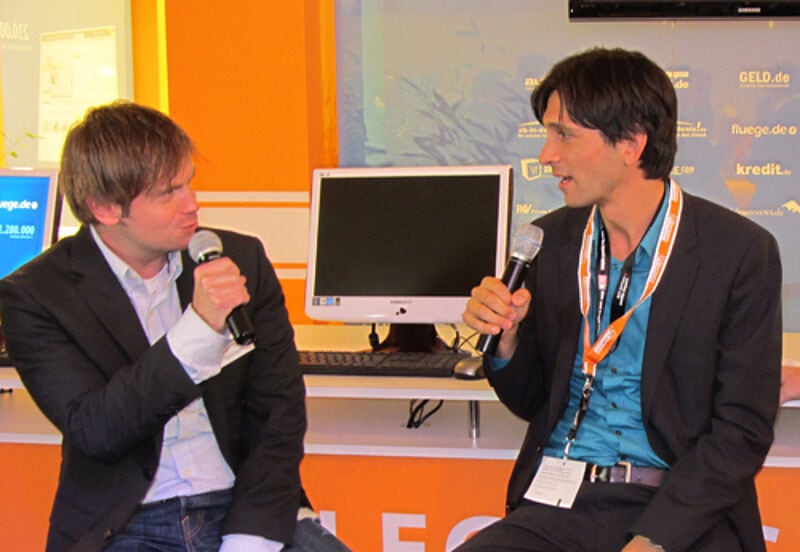 Unister-Chef Thomas Wagner (links) mit seinem Pressechef Konstantin Korosides