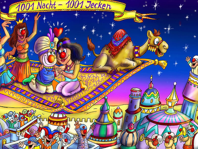 Die 2024er Sitzung der „Urlaubsjecken“ findet im Kölner Theater am Tanzbrunnen statt. Abbildung: Urlaubsjecken