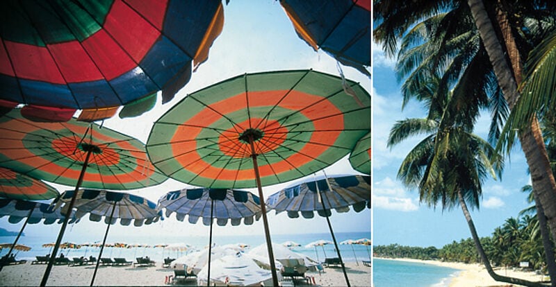 Der China Beach in Da Nang: US-Soldaten waren als Erste da. Idyllisches Mui Ne (rechts): Hier stehen die kleinen Hotels direkt am Strand.