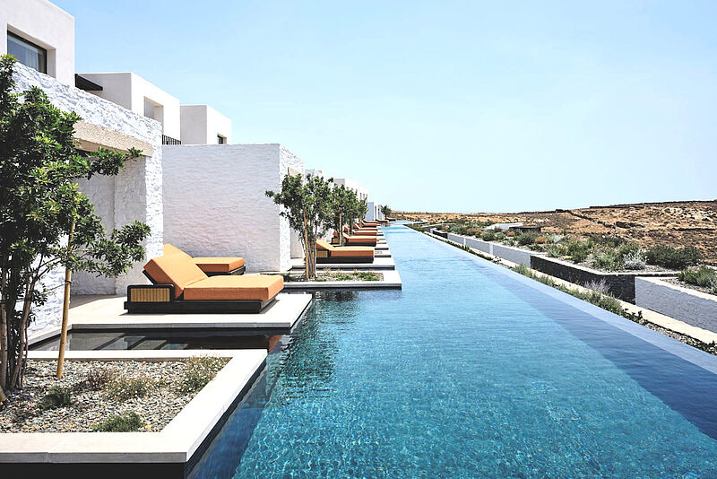 Das One & Only Kea Island liegt auf der kleinen Kykladeninsel Kea und bietet 63 Villen. Foto: One & Only