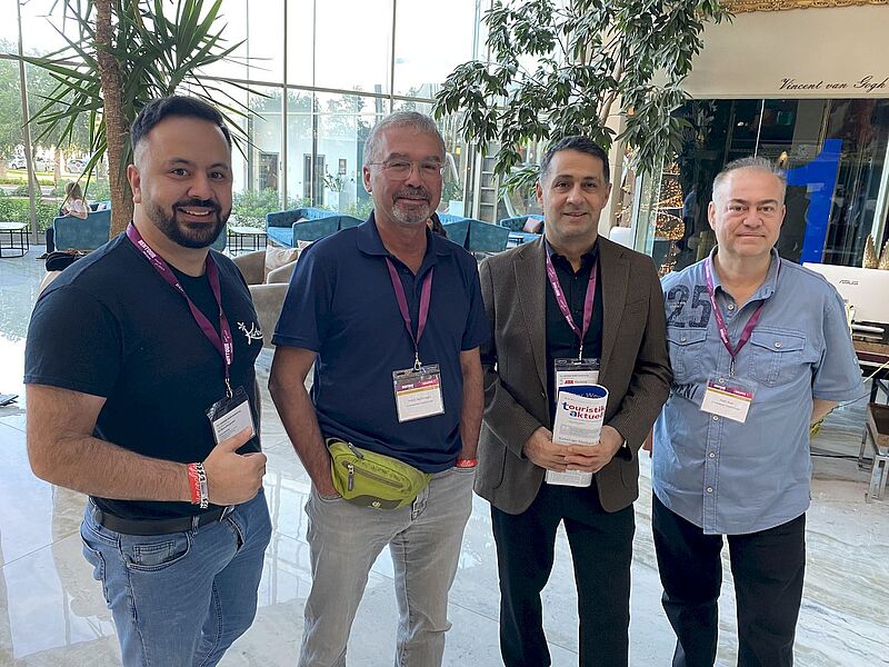 Türkei-Experten (von links): Taylan Karhan von Kartours Reisen, Haluk Seyhanoglu von AS Superreisen, Yildiray Gülec von ATR Touristik und Halil Acar (AS Superreisen)