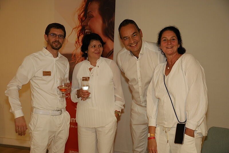 Bereit für den Abschlußabend (von links): Daniel Biermann, Snezana Fuchs, Vangelis Vassiliou und Jasmin Schreier…