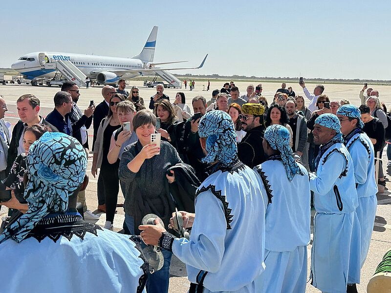 Begrüßung auf dem Airport Agadir bei bestem Sommerwetter mitten im Winter