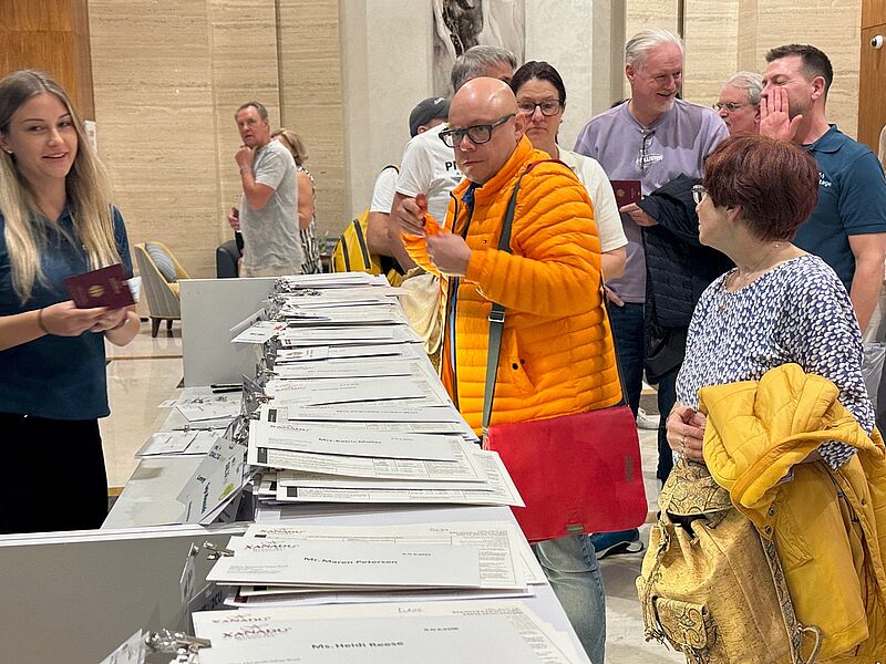 … bestens auf das Event vorbereitet, der Check-in ruckzuck erledigt