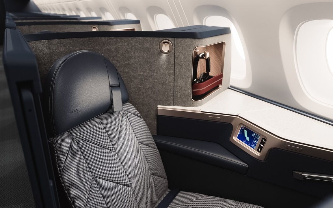 Sitze der neuen „Club Suite“ in der Business Class bei British Airways im A380